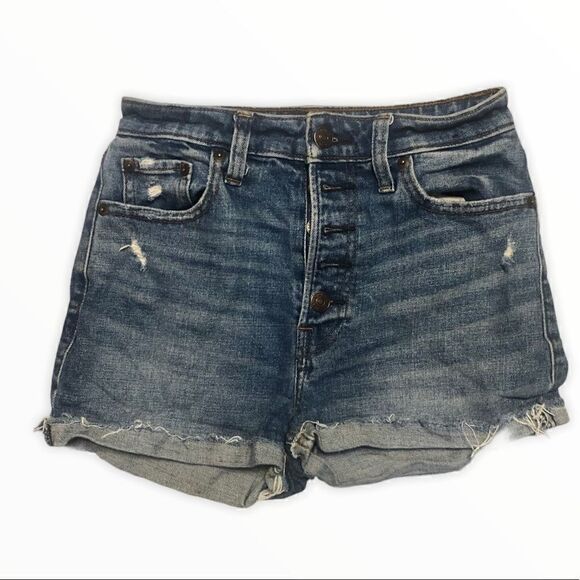 ABERCROMBIE & FITCH HIGH RISE DENIM SHORTS 00/24 - Picture 1 of 9